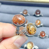 24 Pieces Beautiful S925 Sterling Silver Garden Quartz Different Styles Ring - Wholesale Crystals