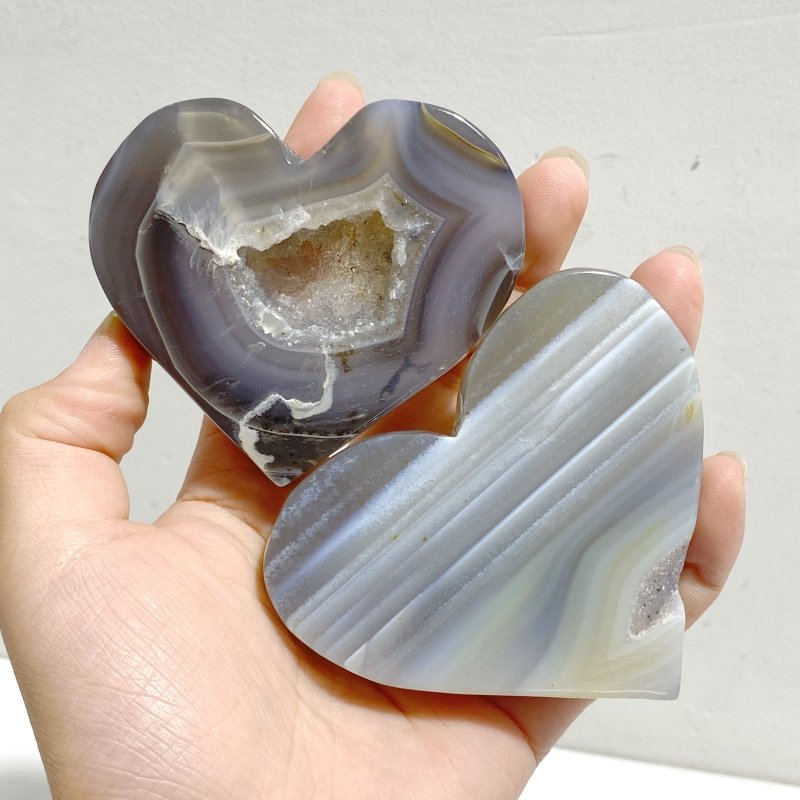 24 Pieces Geode Druzy Agate Heart -Wholesale Crystals