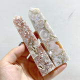 24 Pieces Geode Sakura Flower Agate Tower Points -Wholesale Crystals