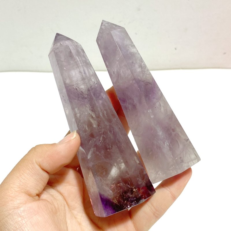 24 Pieces God's Fingerprint Amethyst Light Purple Tower Point - Wholesale Crystals