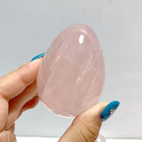 24 Pieces Six Star Line Rose Quartz Eggs With Rainbow - Wholesale Crystals