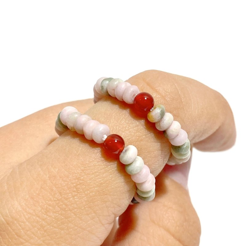 24 Types Crystal Beaded Rings Wholesale Moss Agate Chevron Amethyst Red Jasper -Wholesale Crystals