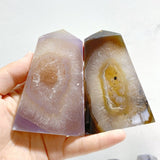 25 Pieces Beautiful Geode Druzy Agate Four - sided Tower Point - Wholesale Crystals