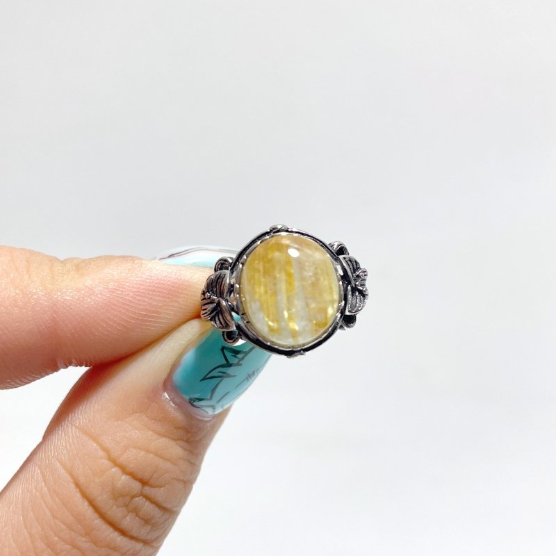 25 Pieces Beautiful Gold Rutile Quartz Different Styles Ring - Wholesale Crystals