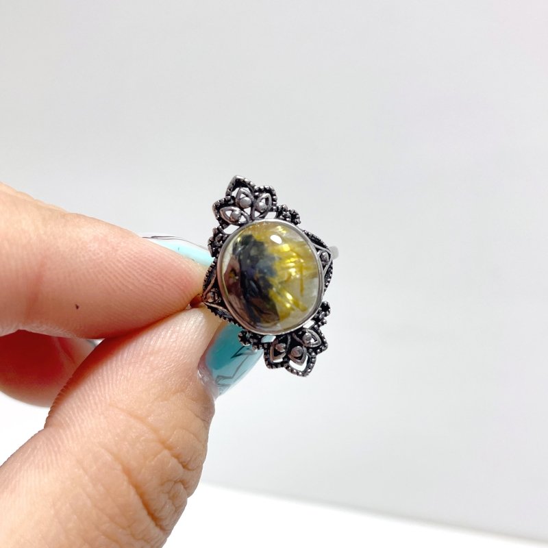 25 Pieces Beautiful Gold Rutile Quartz Different Styles Ring - Wholesale Crystals