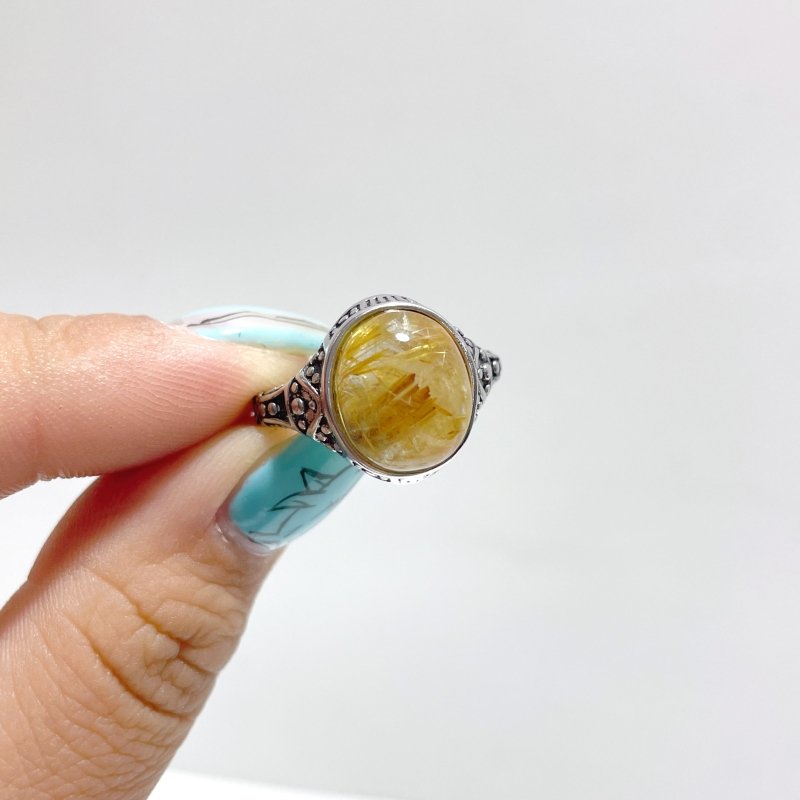 25 Pieces Beautiful Gold Rutile Quartz Different Styles Ring - Wholesale Crystals
