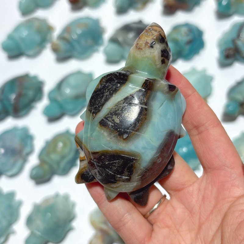 25 Pieces Caribbean Calcite Sea Turtle Carving - Wholesale Crystals