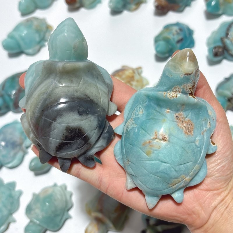 25 Pieces Caribbean Calcite Sea Turtle Carving - Wholesale Crystals
