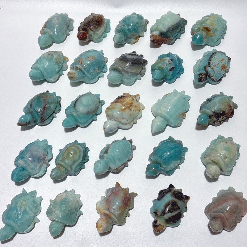 25 Pieces Caribbean Calcite Sea Turtle Carving -Wholesale Crystals