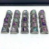 25 Pieces Colorful Fluorite Sugar Cube Ring - Wholesale Crystals