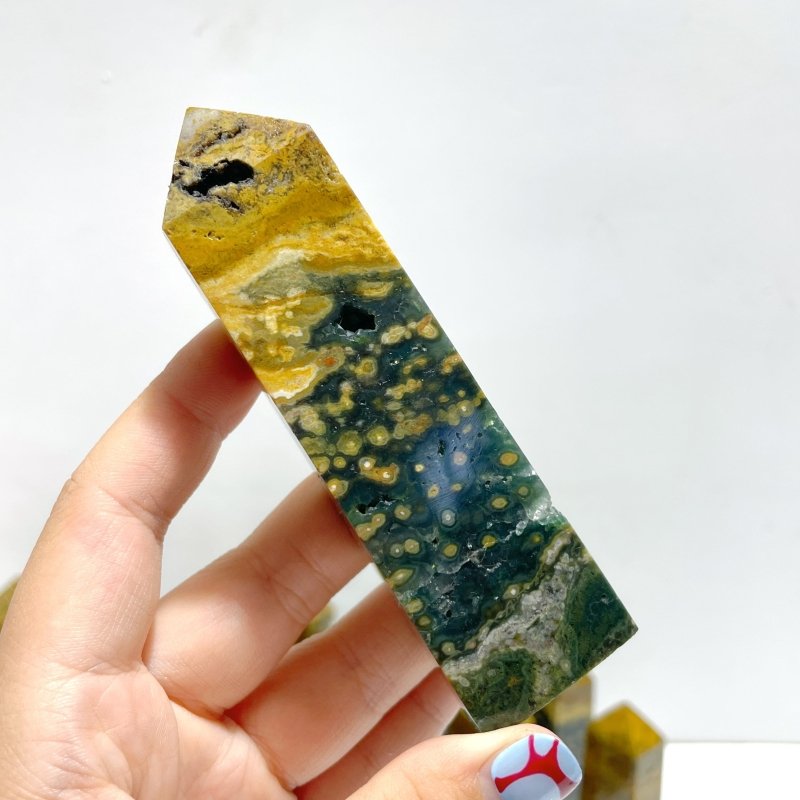 25 Pieces Ocean Jasper Four - sided Point 4 - Wholesale Crystals