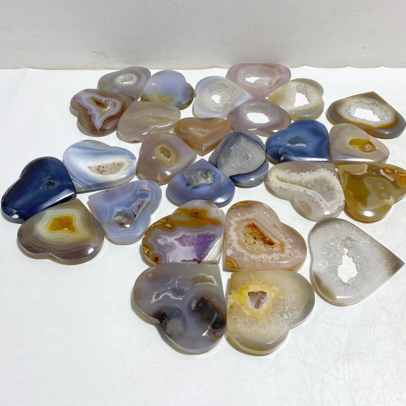 26 Pieces Geode Druzy Agate Heart -Wholesale Crystals