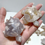26 Pieces High Quality Sakura Flower Agate Sea Turtle Carving - Wholesale Crystals