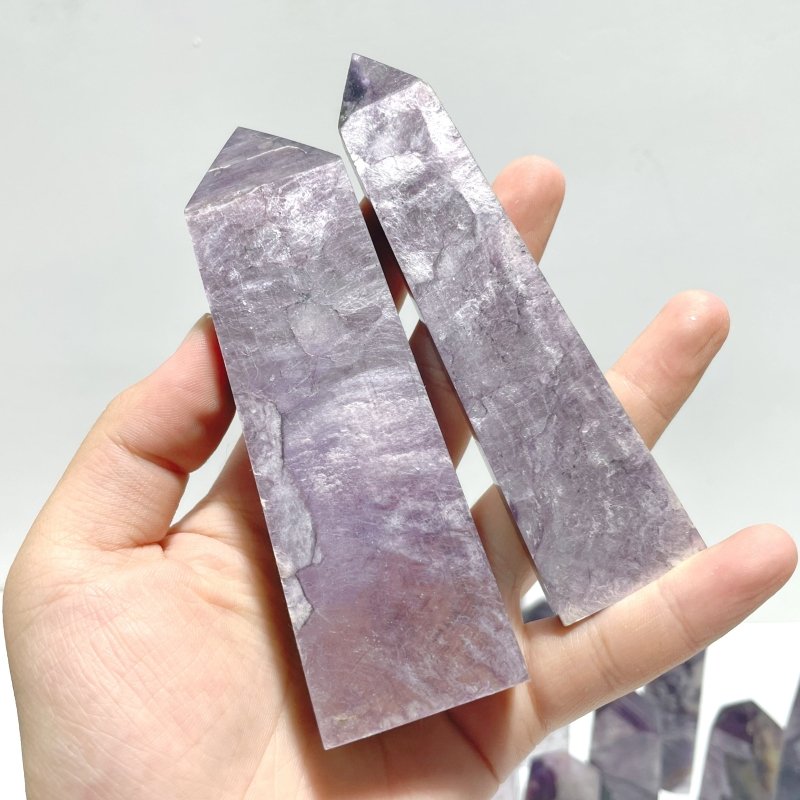 26 Pieces Purple Spark Lepidolite Four - Sided Tower - Wholesale Crystals