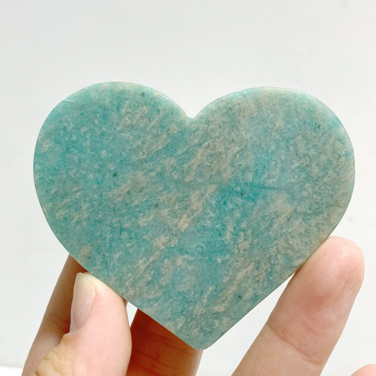 Amazonite Heart Wing Carving With Stand