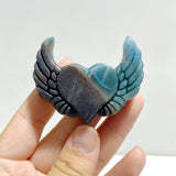 9 Pieces Trolleite Stone Heart Wing Carving Closeout