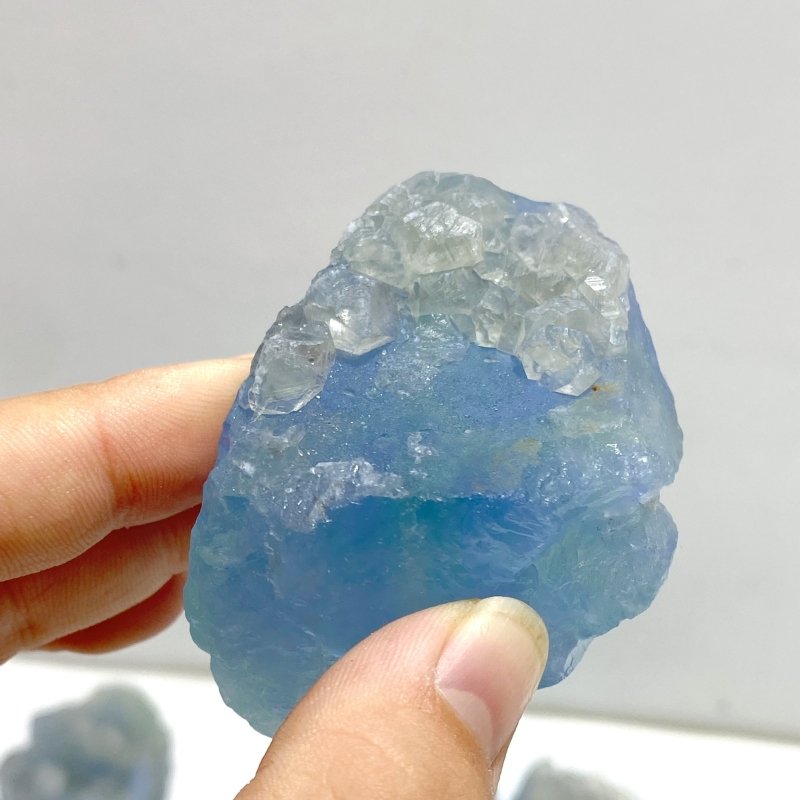 27 Pieces Raw Blue Fluorite Mixed Calcite Specimen For Collection - Wholesale Crystals