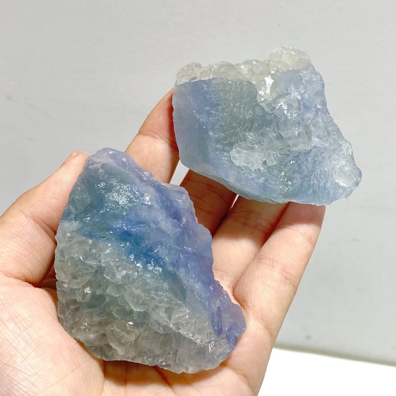 27 Pieces Raw Blue Fluorite Mixed Calcite Specimen For Collection - Wholesale Crystals