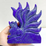 2 Pieces Lapis Lazuli Nine-tailed Fox Carving