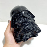 3 Pieces Large Black Obsidian Darth Vader Carving (Defects)