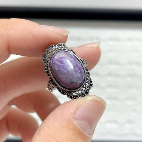 28 Pieces Charoite Different Styles Ring 8 - Wholesale Crystals