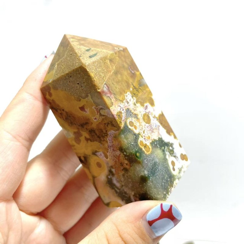 28 Pieces Ocean Jasper Four - sided Point 5 - Wholesale Crystals