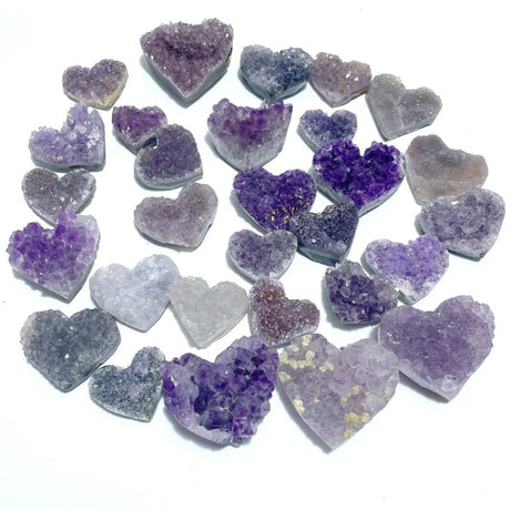 29 Pieces Beautiful Amethyst Cluster Heart - Wholesale Crystals