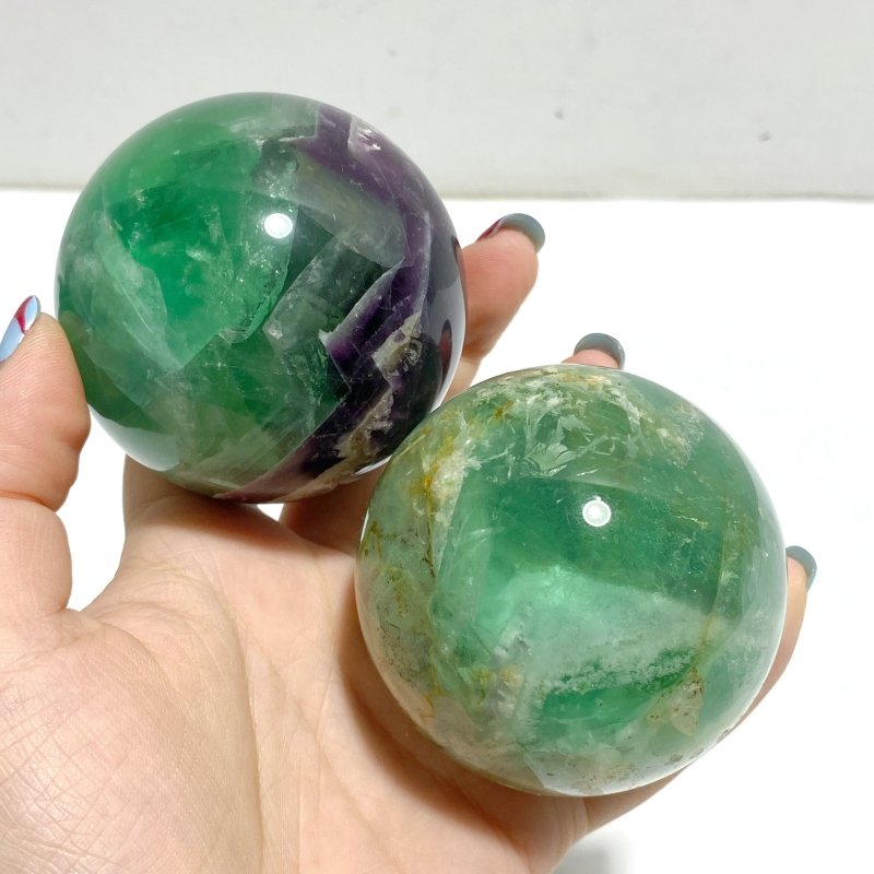 29 Pieces Beautiful Feather Fluorite Sphere Balls - Wholesale Crystals