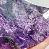 Large Charoite Moon Carving With Stand #5