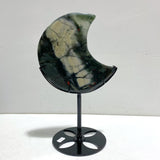 5 Pieces Africa Blood Stone Moon Carving With Stand