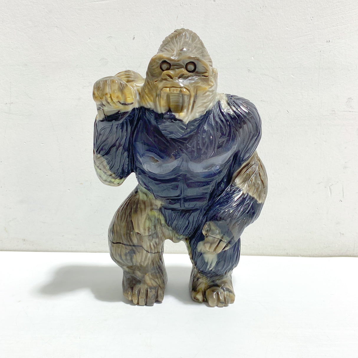 Unique Volcano Agate King Kong Ape Carving #9