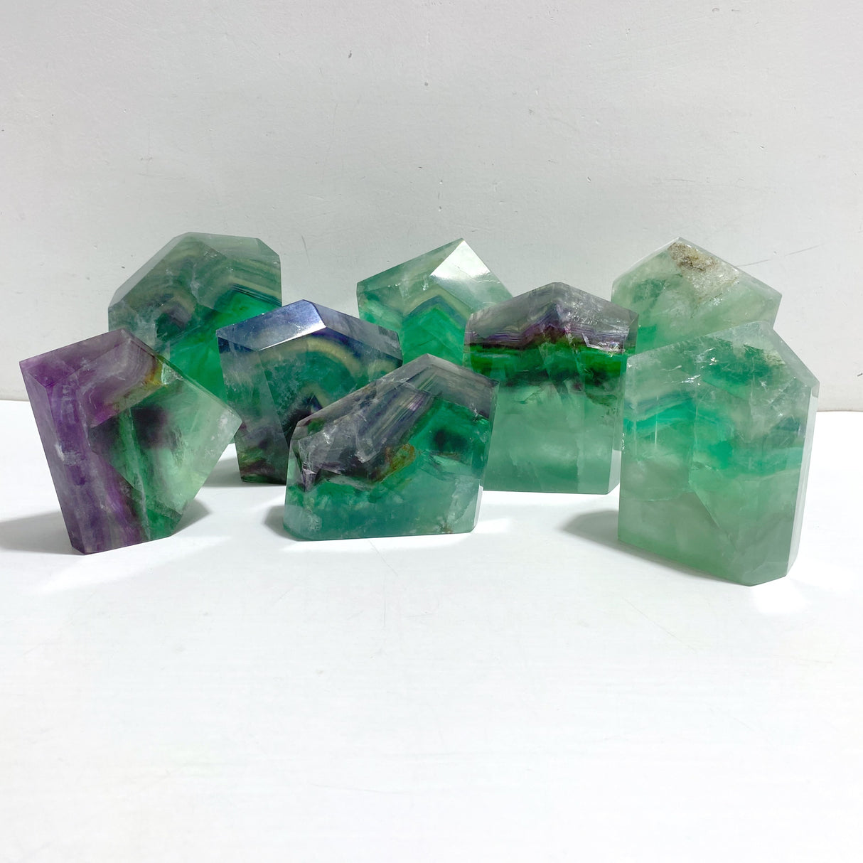 8 Pieces Beautiful Fluorite Free Form With Rainbow