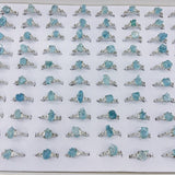 2Types Raw Stone Tibet Quartz Crystal Aquamarine Crystal Ring Wholesale -Wholesale Crystals
