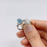 2Types Raw Stone Tibet Quartz Crystal Aquamarine Crystal Ring Wholesale -Wholesale Crystals