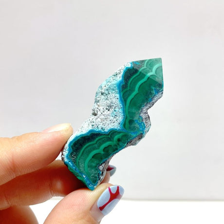 3 - 6CM Small Chrysocolla Mixed Malachite Raw Side Point Tower Wholesale - Wholesale Crystals