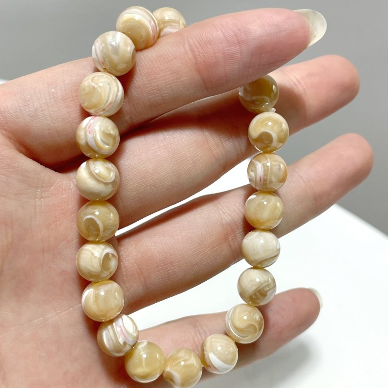 3 Colors Mother of Pearl Mop Shell Round Shells Bracelet Wholesale - Wholesale Crystals