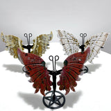 3 Pairs 8th Vein Ocean Jasper Butterfly Wing Carving With Stand 4 - Wholesale Crystals