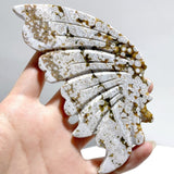 3 Pairs 8th Vein Ocean Jasper Butterfly Wing Carving With Stand 4 - Wholesale Crystals