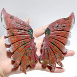 3 Pairs 8th Vein Ocean Jasper Butterfly Wing Carving With Stand 4 - Wholesale Crystals
