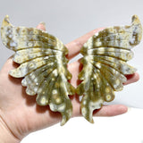 3 Pairs 8th Vein Ocean Jasper Butterfly Wing Carving With Stand 4 - Wholesale Crystals