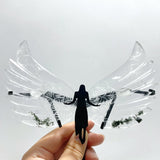 3 Pairs Angel Wing Carving With Stand Clear Quartz Smoky Quartz - Wholesale Crystals