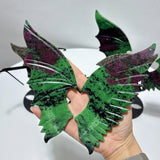 3 Pairs Demon and Angel Wing Carving With Stand Ruby Zoisite Pyrite - Wholesale Crystals