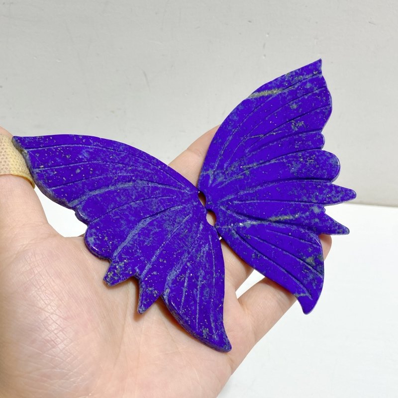 3 Pairs Lapis Lazuli Butterfly Wing Carving With Stand -Wholesale Crystals