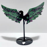 3 Pairs Ruby Zoisite Pegasus Wing Carving With Stand - Wholesale Crystals