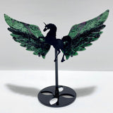 3 Pairs Ruby Zoisite Pegasus Wing Carving With Stand - Wholesale Crystals