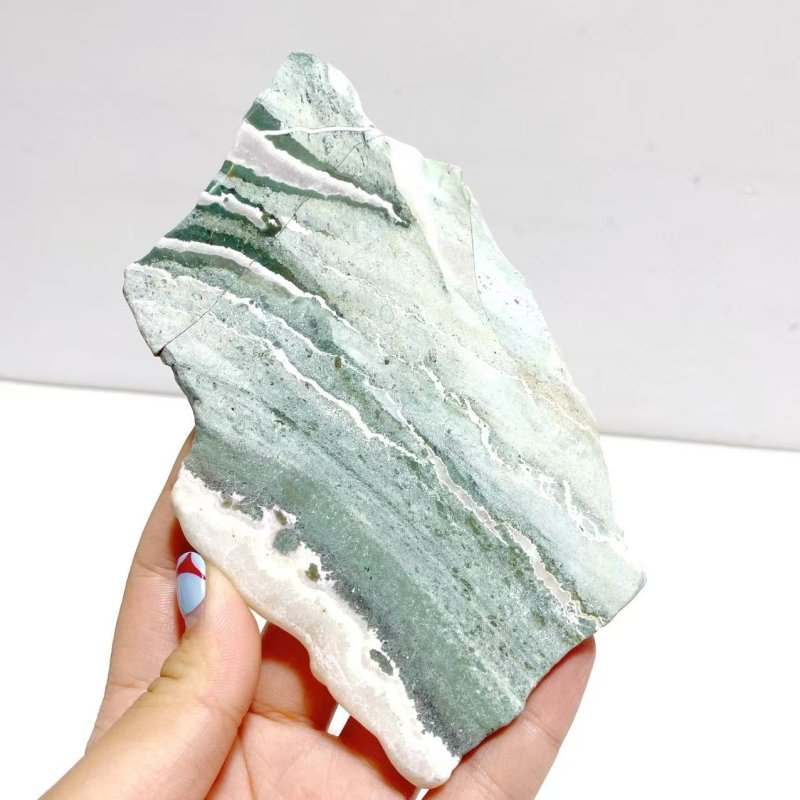 3 Pairs Stripe Moss Agate Slab Butterfly Wing With Stand - Wholesale Crystals