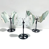3 Pairs Stripe Moss Agate Slab Butterfly Wing With Stand - Wholesale Crystals