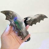 3 Pairs Volcano Agate Flying Dragon Carving With Stand (UV Reactive)1 - Wholesale Crystals