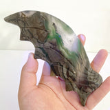 3 Pairs Volcano Agate Flying Dragon Carving With Stand (UV Reactive)1 - Wholesale Crystals