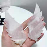 3 Pairs White Calcite Small Pegasus Wing Carving With Stand - Wholesale Crystals